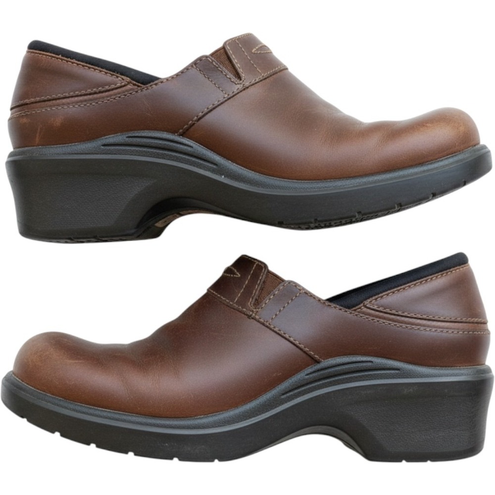 Ariat Clogs Women 8.5 Brown Leather Slip On Comfort Shoes 93927